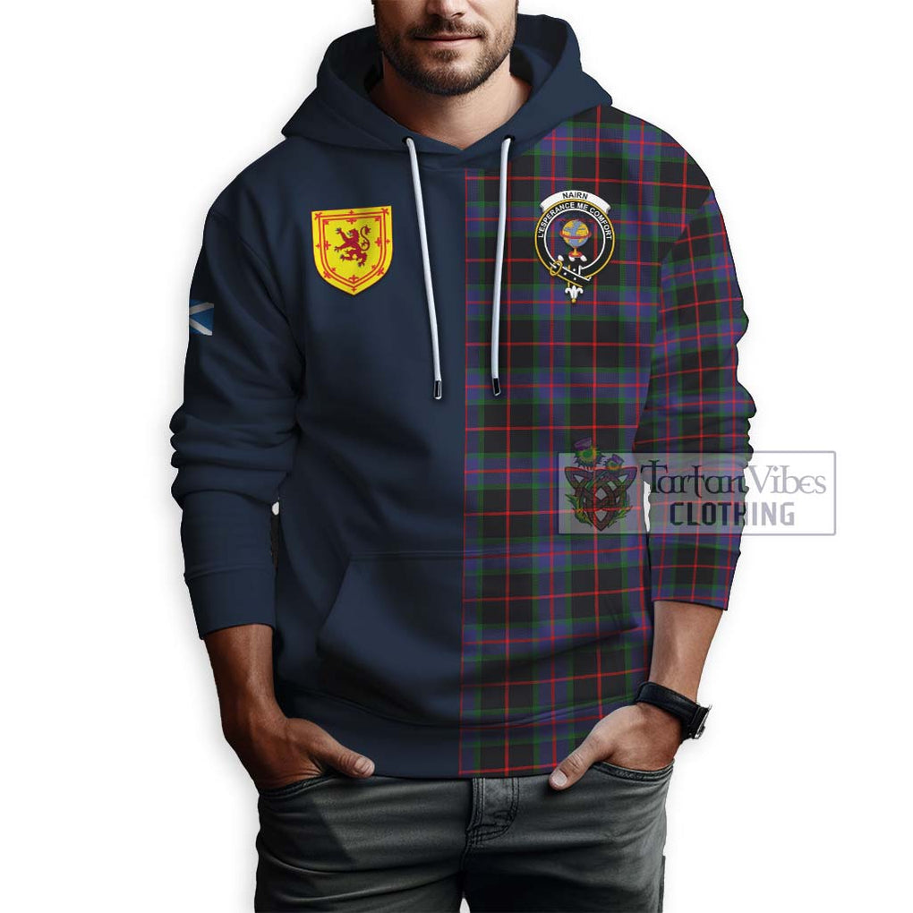 Nairn Tartan Hoodie Alba with Scottish Lion Royal Arm Half Style - Tartan Vibes Clothing