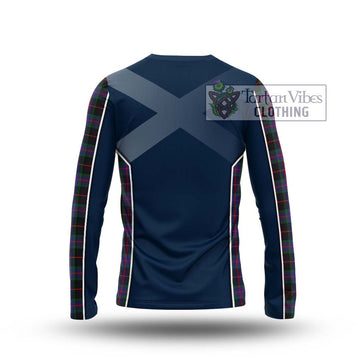 Nairn Tartan Long Sleeve T-Shirt with Family Crest and Lion Rampant Vibes Sport Style - Tartan Vibes Clothing