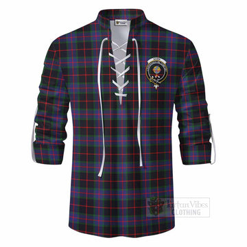 Nairn Tartan Ghillie Kilt Shirt with Family Crest DNA In Me Style - Tartan Vibes Clothing
