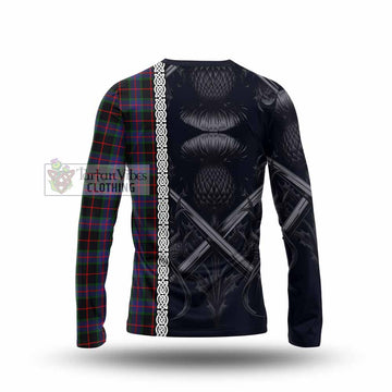 Nairn Tartan Long Sleeve T-Shirt with Family Crest Cross Sword Thistle Celtic Vibes - Tartan Vibes Clothing