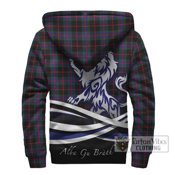 Nairn Tartan Sherpa Hoodie with Alba Gu Brath Regal Lion Emblem - Tartan Vibes Clothing