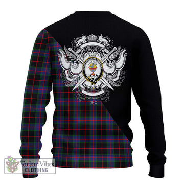 Nairn Tartan Ugly Sweater with Family Crest and Military Logo Style - Tartan Vibes Clothing