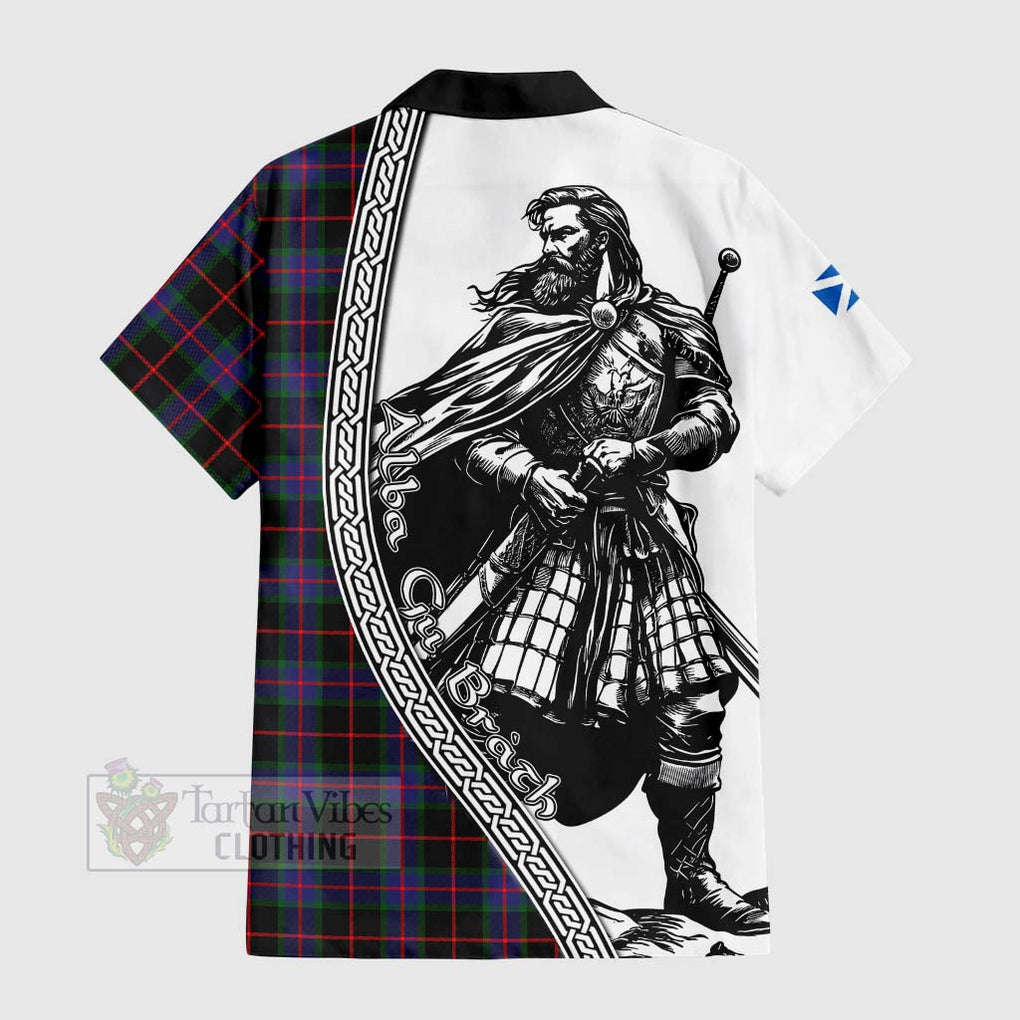 Nairn Tartan Clan Crest Hawaiian Shirt with Highlander Warrior Celtic Style - Tartan Vibes Clothing