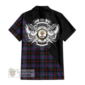 Nairn Tartan Hawaiian Shirt with Family Crest and Military Logo Style - Tartan Vibes Clothing
