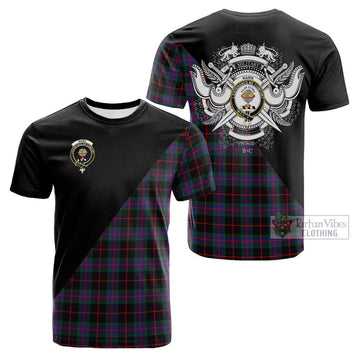 Nairn Tartan Cotton T-shirt with Family Crest and Military Logo Style