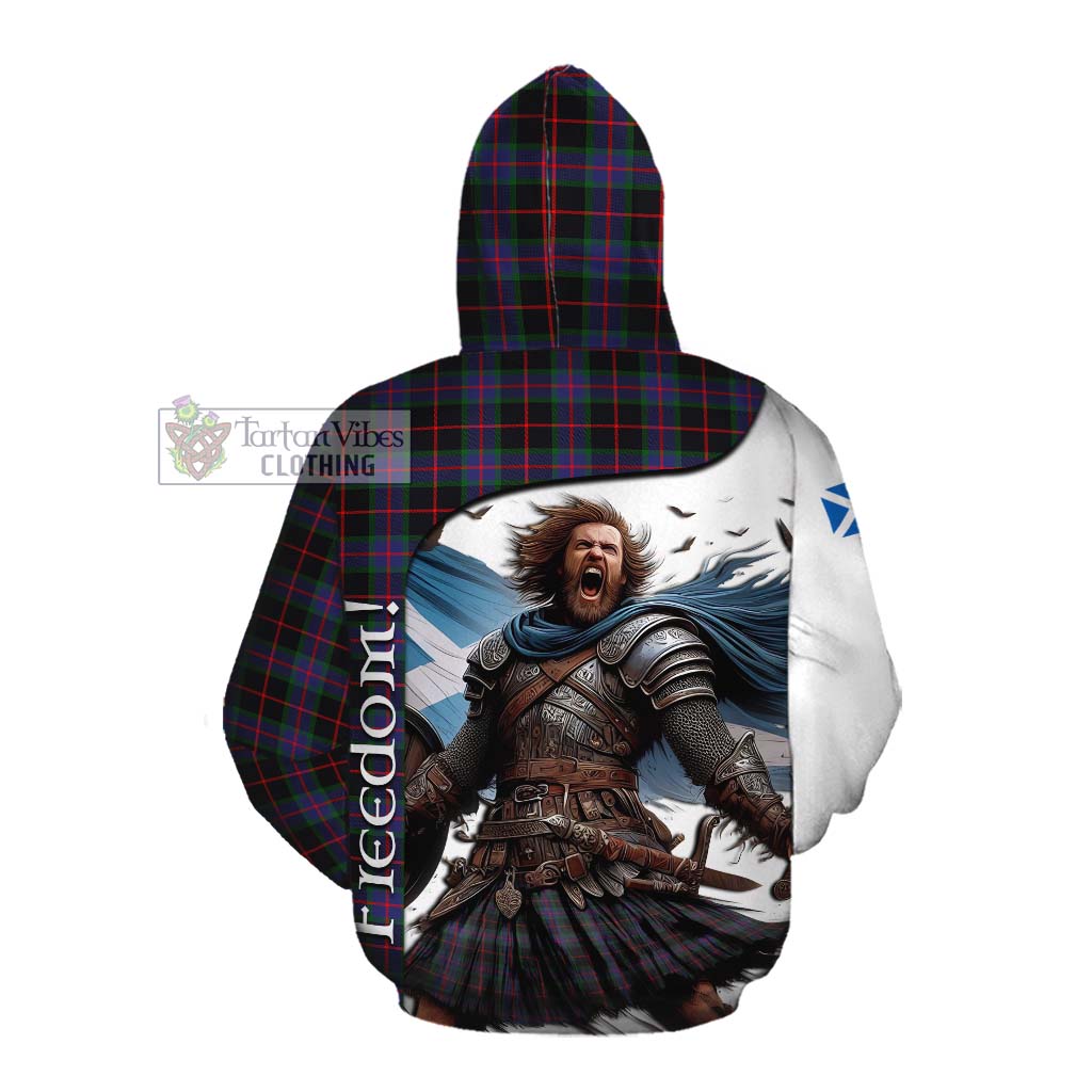 Tartan Vibes Clothing Nairn Crest Tartan Cotton Hoodie Inspired by the Freedom of Scottish Warrior