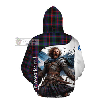 Tartan Vibes Clothing Nairn Crest Tartan Cotton Hoodie Inspired by the Freedom of Scottish Warrior