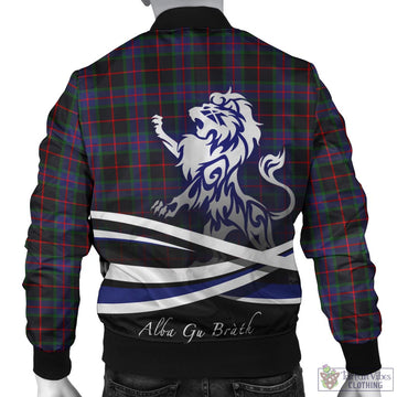 Nairn Tartan Bomber Jacket with Alba Gu Brath Regal Lion Emblem - Tartan Vibes Clothing