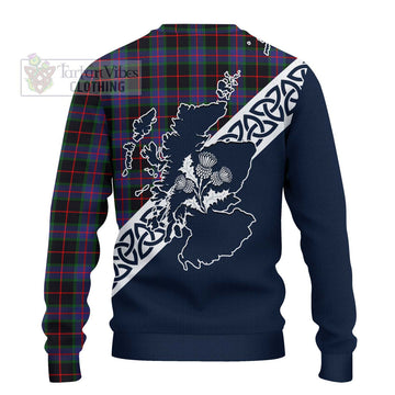 Nairn Tartan Ugly Sweater Featuring Thistle and Scotland Map - Tartan Vibes Clothing