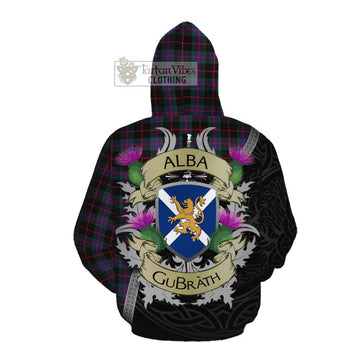 Nairn Tartan Family Crest Cotton Hoodie Lion Rampant Royal Thistle Shield Celtic Inspired Pullover Hoodie - Tartan Vibes Clothing