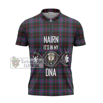 Nairn Tartan Zipper Polo Shirt with Family Crest DNA In Me Style - Tartan Vibes Clothing