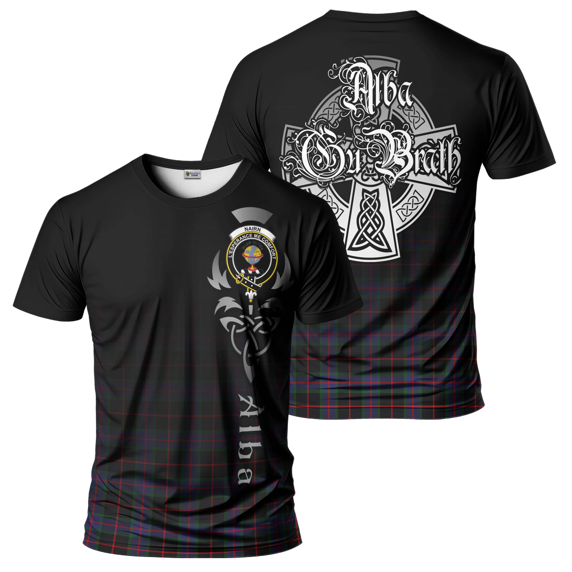 Nairn Tartan T-Shirt Featuring Alba Gu Brath Family Crest Celtic Inspired - Tartan Vibes Clothing