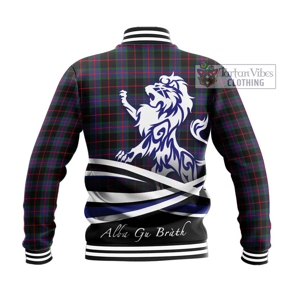 Nairn Tartan Baseball Jacket with Alba Gu Brath Regal Lion Emblem - Tartan Vibes Clothing