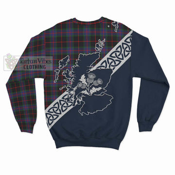 Nairn Tartan Sweatshirt Featuring Thistle and Scotland Map - Tartan Vibes Clothing