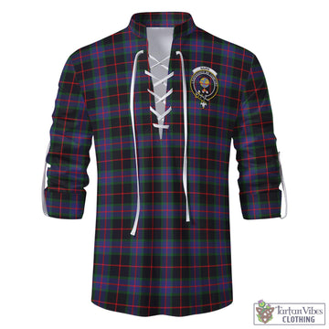 Nairn Tartan Men's Scottish Traditional Jacobite Ghillie Kilt Shirt with Family Crest - Tartan Vibes Clothing