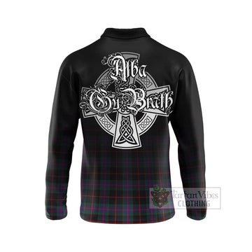 Nairn Tartan Long Sleeve Polo Shirt Featuring Alba Gu Brath Family Crest Celtic Inspired - Tartan Vibes Clothing