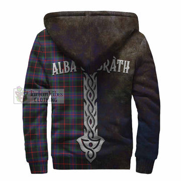 Nairn Tartan Family Crest Sherpa Hoodie Alba Gu Brath Be Brave Lion Ancient Style - Tartan Vibes Clothing