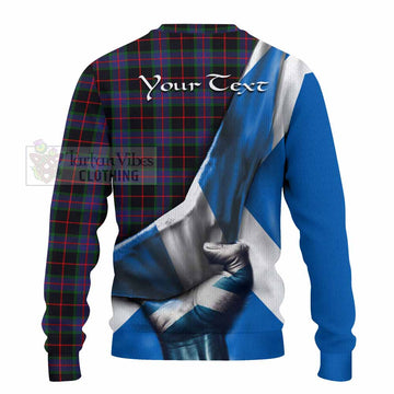 Nairn Tartan Knitted Sweater with Family Crest Scotland Patriotic Style - Tartan Vibes Clothing