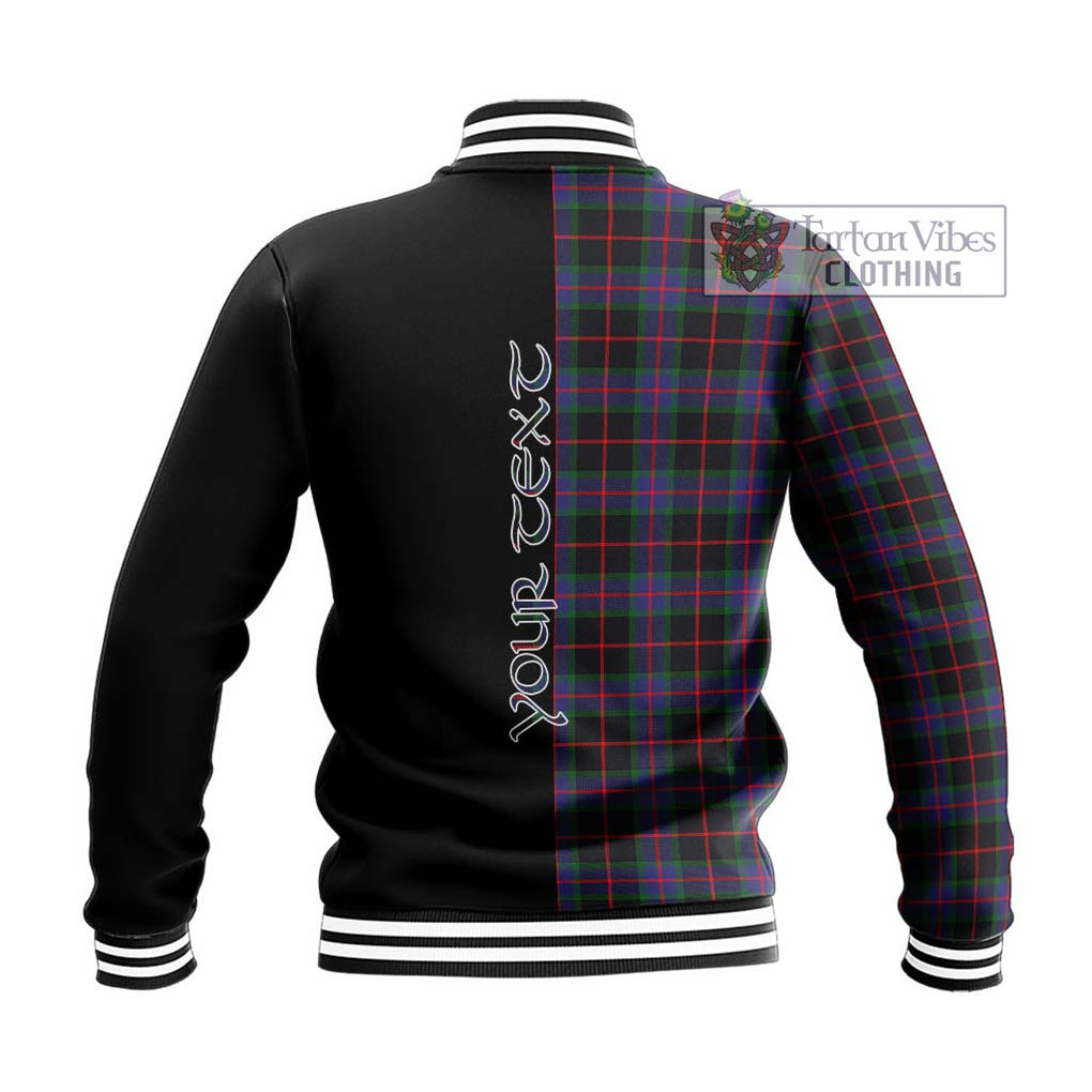 Nairn Tartan Baseball Jacket with Family Crest and Half Of Me Style - Tartan Vibes Clothing