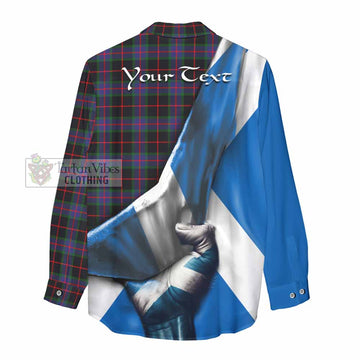 Nairn Tartan Women's Casual Shirt with Family Crest Scotland Patriotic Style - Tartan Vibes Clothing