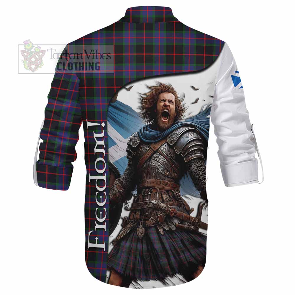 Tartan Vibes Clothing Nairn Crest Tartan Ghillie Kilt Shirt Inspired by the Freedom of Scottish Warrior
