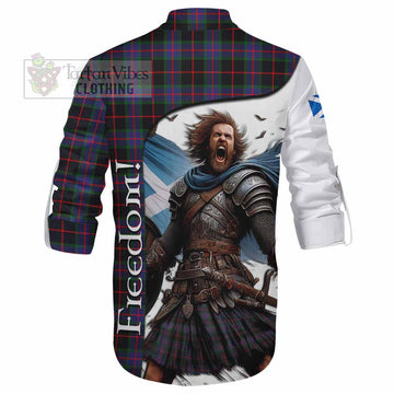 Tartan Vibes Clothing Nairn Crest Tartan Ghillie Kilt Shirt Inspired by the Freedom of Scottish Warrior