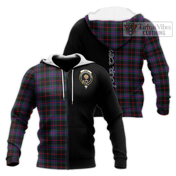 Nairn Tartan Knitted Hoodie with Family Crest and Half Of Me Style Unisex Knitted Zip Hoodie - Tartan Vibes Clothing
