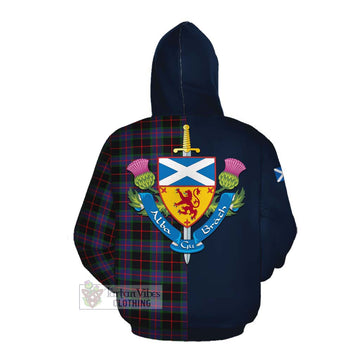 Nairn Tartan Cotton Hoodie Alba with Scottish Lion Royal Arm Half Style Pullover Hoodie - Tartan Vibes Clothing