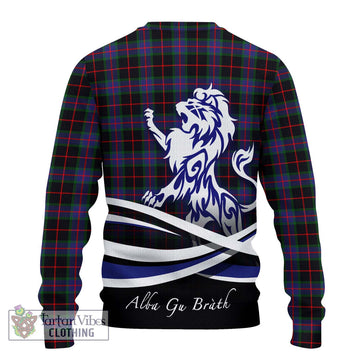 Nairn Tartan Ugly Sweater with Alba Gu Brath Regal Lion Emblem - Tartan Vibes Clothing
