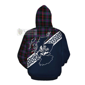 Nairn Tartan Cotton Hoodie Featuring Thistle and Scotland Map Pullover Hoodie - Tartan Vibes Clothing