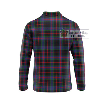 Nairn Tartan Long Sleeve Polo Shirt with Family Crest DNA In Me Style - Tartan Vibes Clothing