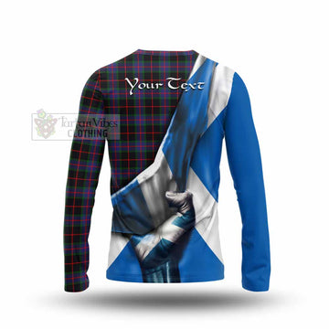 Nairn Tartan Long Sleeve T-Shirt with Family Crest Scotland Patriotic Style - Tartan Vibes Clothing
