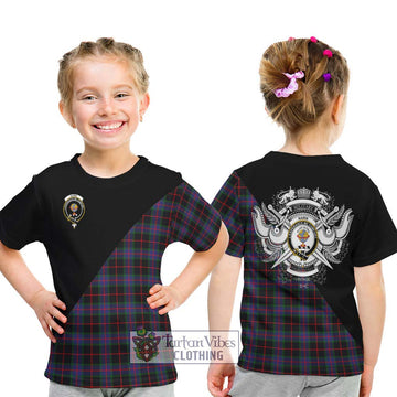 Nairn Tartan Kid T-Shirt with Family Crest and Military Logo Style - Tartan Vibes Clothing