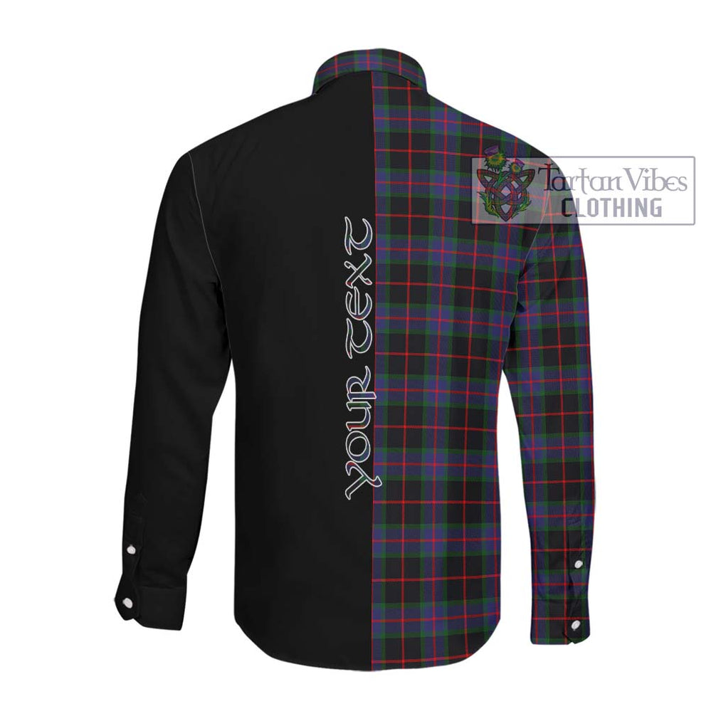 Nairn Tartan Long Sleeve Button Shirt with Family Crest and Half Of Me Style Men's Shirt - Tartanvibesclothing Shop