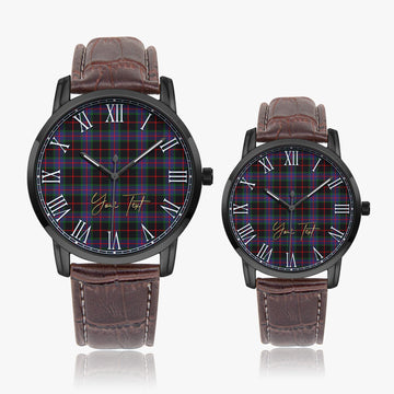 Nairn Tartan Personalized Your Text Leather Trap Quartz Watch