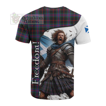 Tartan Vibes Clothing Nairn Crest Tartan Cotton T-shirt Inspired by the Freedom of Scottish Warrior