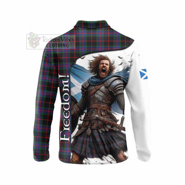 Tartan Vibes Clothing Nairn Crest Tartan Long Sleeve Polo Shirt Inspired by the Freedom of Scottish Warrior