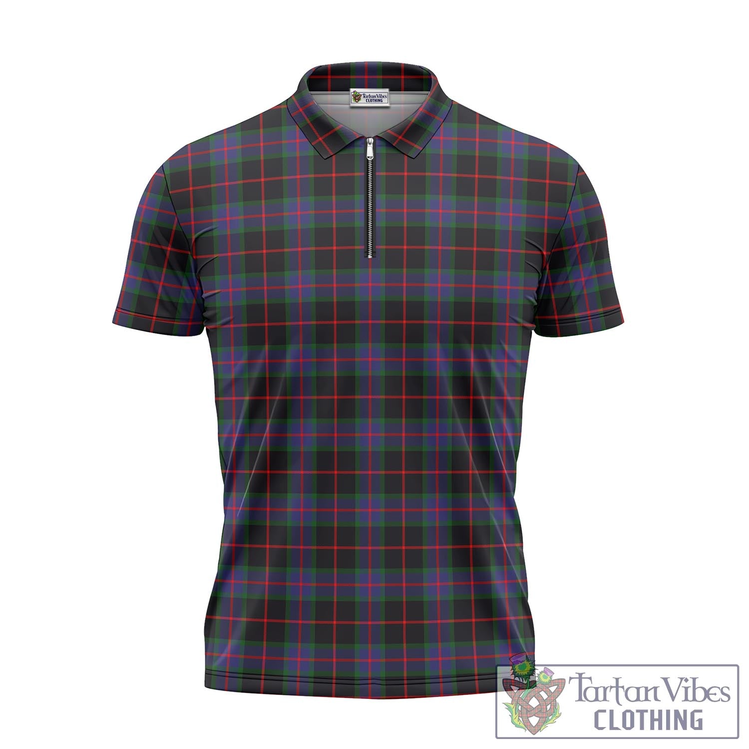Nairn Tartan Zipper Polo Shirt - Tartan Vibes Clothing