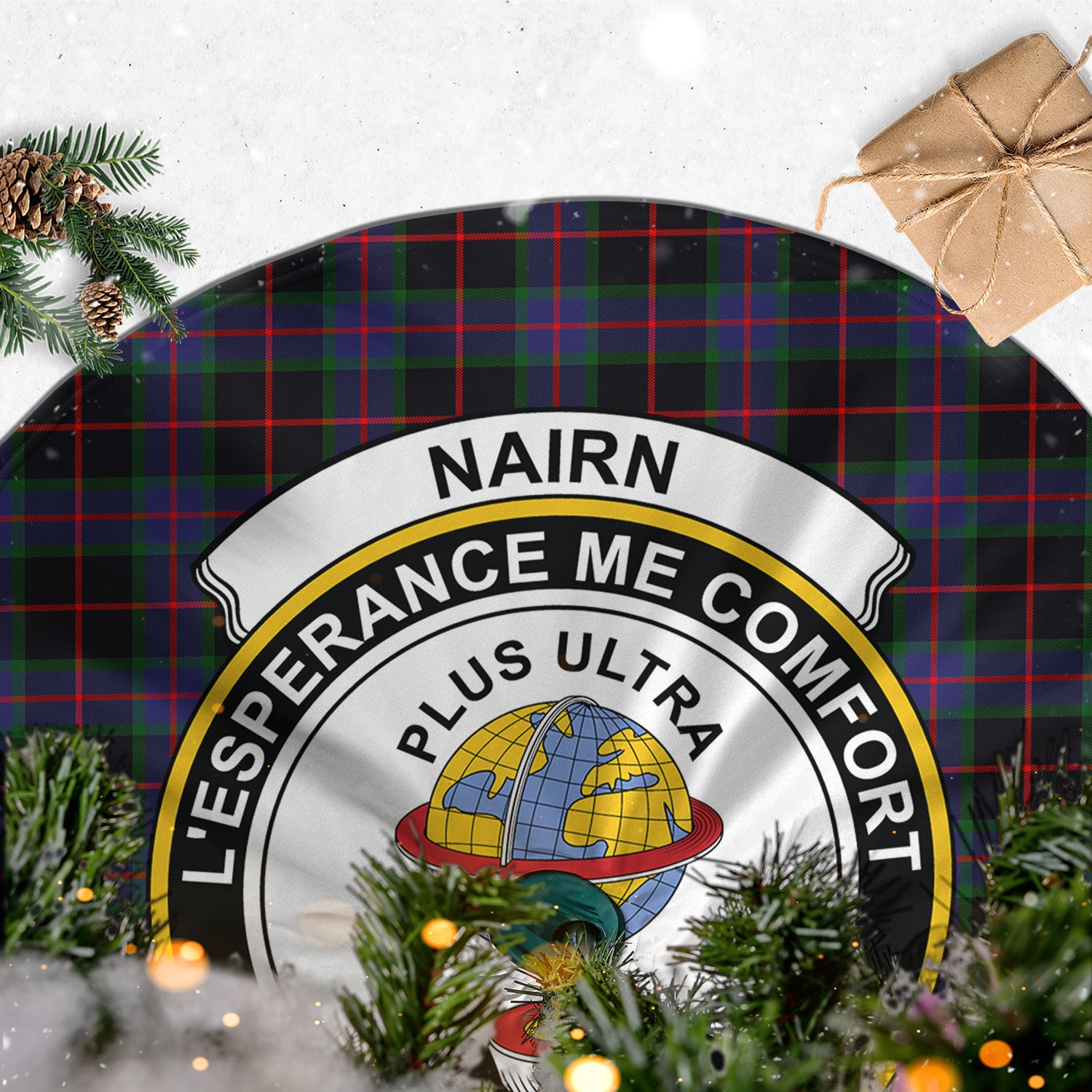 Nairn Tartan Christmas Tree Skirt with Family Crest - Tartan Vibes Clothing