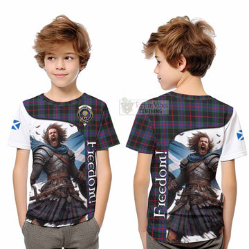 Tartan Vibes Clothing Nairn Crest Tartan Kid T-Shirt Inspired by the Freedom of Scottish Warrior