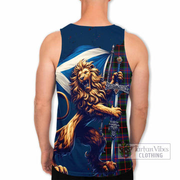 Nairn Tartan Family Crest Men's Tank Top with Scottish Majestic Lion - Tartan Vibes Clothing