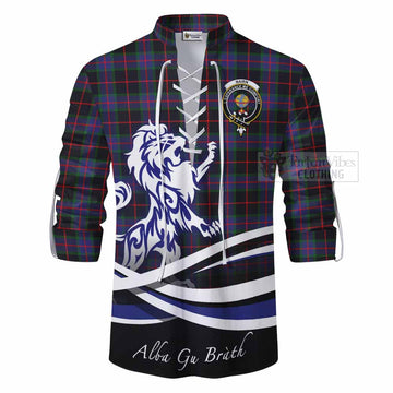 Nairn Tartan Ghillie Kilt Shirt with Alba Gu Brath Regal Lion Emblem - Tartan Vibes Clothing