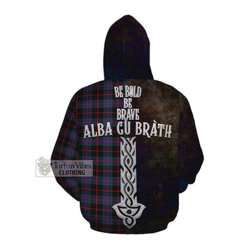 Nairn Tartan Family Crest Cotton Hoodie Alba Gu Brath Be Brave Lion Ancient Style Pullover Hoodie - Tartan Vibes Clothing