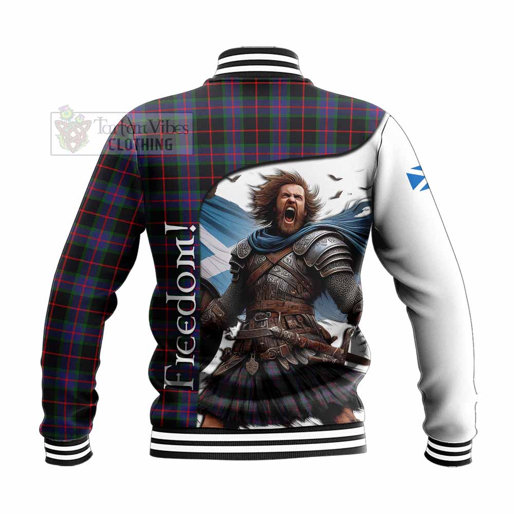 Tartan Vibes Clothing Nairn Crest Tartan Baseball Jacket Inspired by the Freedom of Scottish Warrior