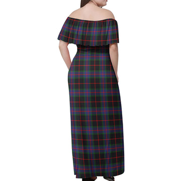 Nairn Tartan Off Shoulder Long Dress - Tartan Vibes Clothing