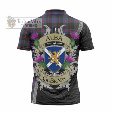 Nairn Tartan Family Crest Zipper Polo Shirt Lion Rampant Royal Thistle Shield Celtic Inspired - Tartan Vibes Clothing