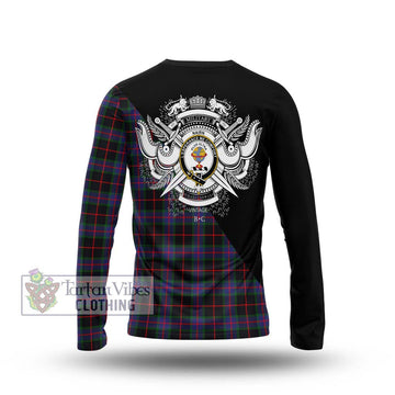 Nairn Tartan Long Sleeve T-Shirt with Family Crest and Military Logo Style - Tartan Vibes Clothing