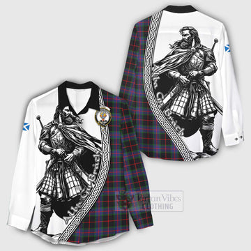 Nairn Tartan Clan Crest Women's Casual Shirt with Highlander Warrior Celtic Style - Tartan Vibes Clothing