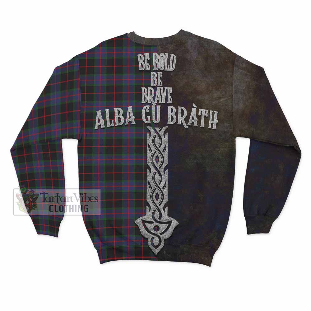 Nairn Tartan Family Crest Sweatshirt Alba Gu Brath Be Brave Lion Ancient Style - Tartan Vibes Clothing