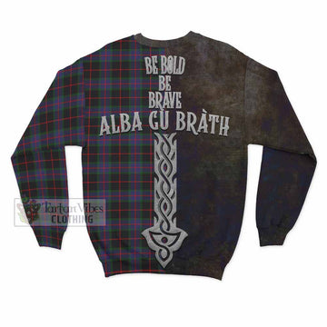 Nairn Tartan Family Crest Sweatshirt Alba Gu Brath Be Brave Lion Ancient Style - Tartan Vibes Clothing